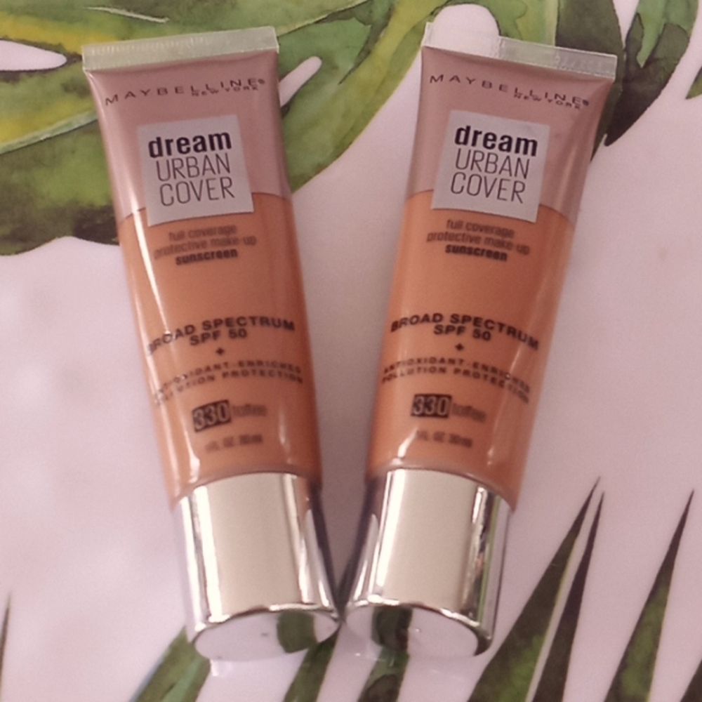 Maybelline Dream Urban Cover Protective Makeup Bundle of 2 - 1 oz.  Toff…